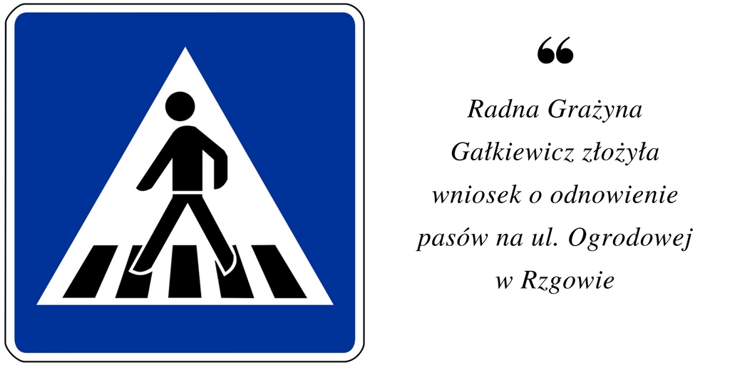 Wniosek o odnowienie pasów na ul. Ogrodowej w Rzgowie