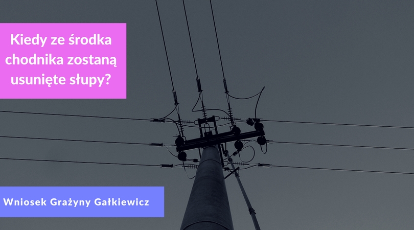 Kiedy przesunięte zostaną słupy energetyczne stojące na ul. Literackiej?